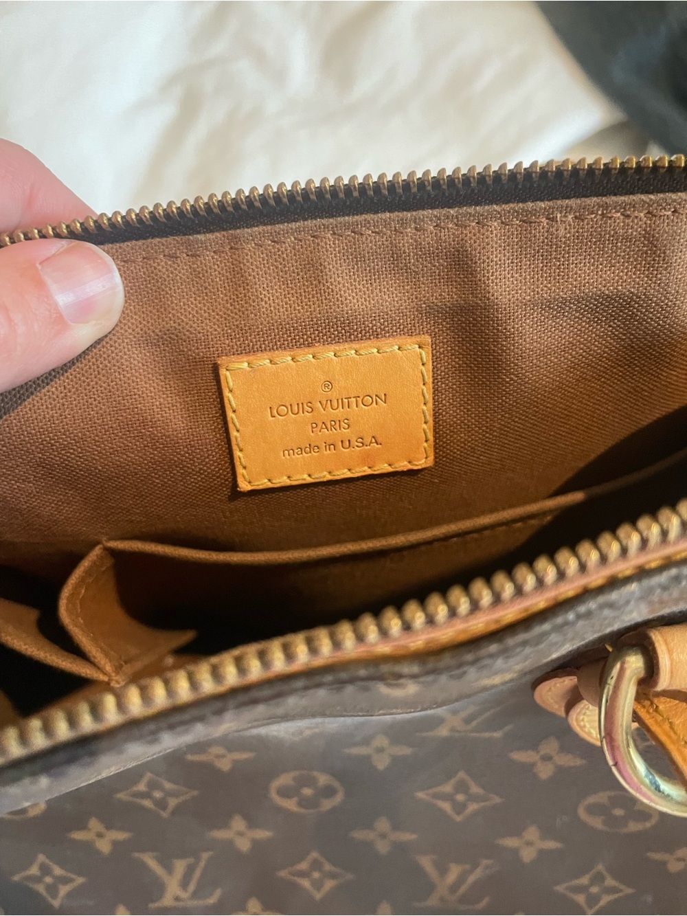 Louis Vuitton Monogram Canvas Brown and Tan Leather Tote - Picture 5 of 5